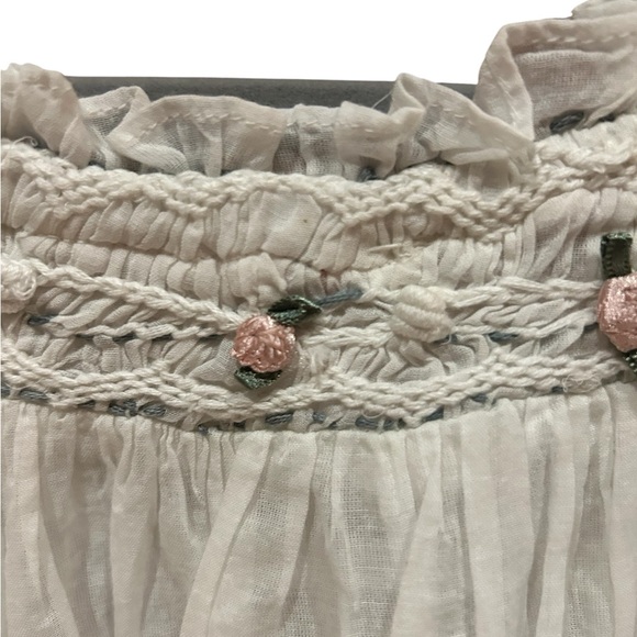 FREE PEOPLE x REVOLVE Atlas Rose Mini Dress Optic White Sheer embroidered M NEW - Picture 4 of 5